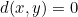 d(x,y)=0