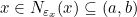 x\in N_{\varepsilon_x}(x) \subseteq (a,b)