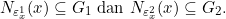 \[N_{\varepsilon^1_x}(x) \subseteq G_1 \text{ dan } N_{\varepsilon^2_x}(x) \subseteq G_2.\]