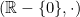 (\mathbb{R}-\{0\}, \cdot)