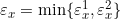 \varepsilon_x = \min\{\varepsilon^1_x, \varepsilon^2_x\}