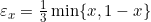 \varepsilon_x = \frac{1}{3} \min\{x, 1-x\}